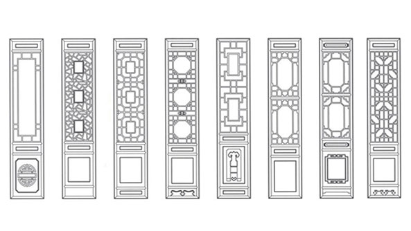 龙湖喜迎门中式花格CAD设计图样式大全