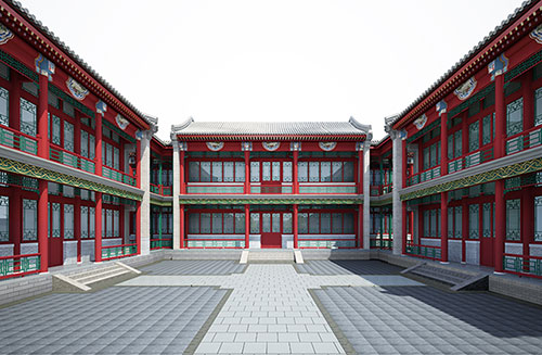 龙湖北京四合院设计古建筑鸟瞰图展示