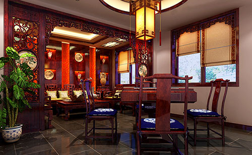 龙湖古典中式风格茶楼包间设计装修效果图