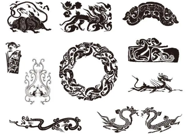 龙湖龙纹和凤纹的中式图案